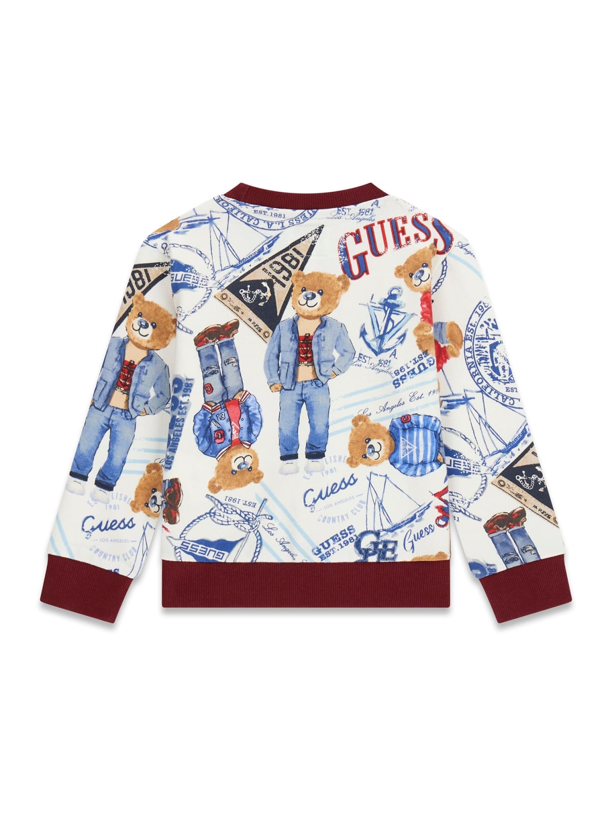 Felpa in Cotone con Orsetto e Logo Guess - Neonato