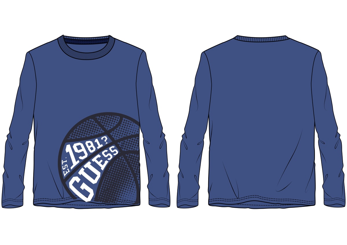 Maglia a Maniche Lunghe Blu Guess Neonato