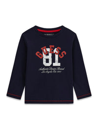 Maglia a Maniche Lunghe Blu Guess Neonato