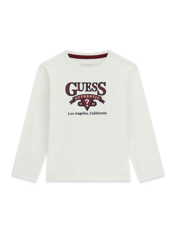 Maglia a Maniche Lunghe Bianco Guess Neonato