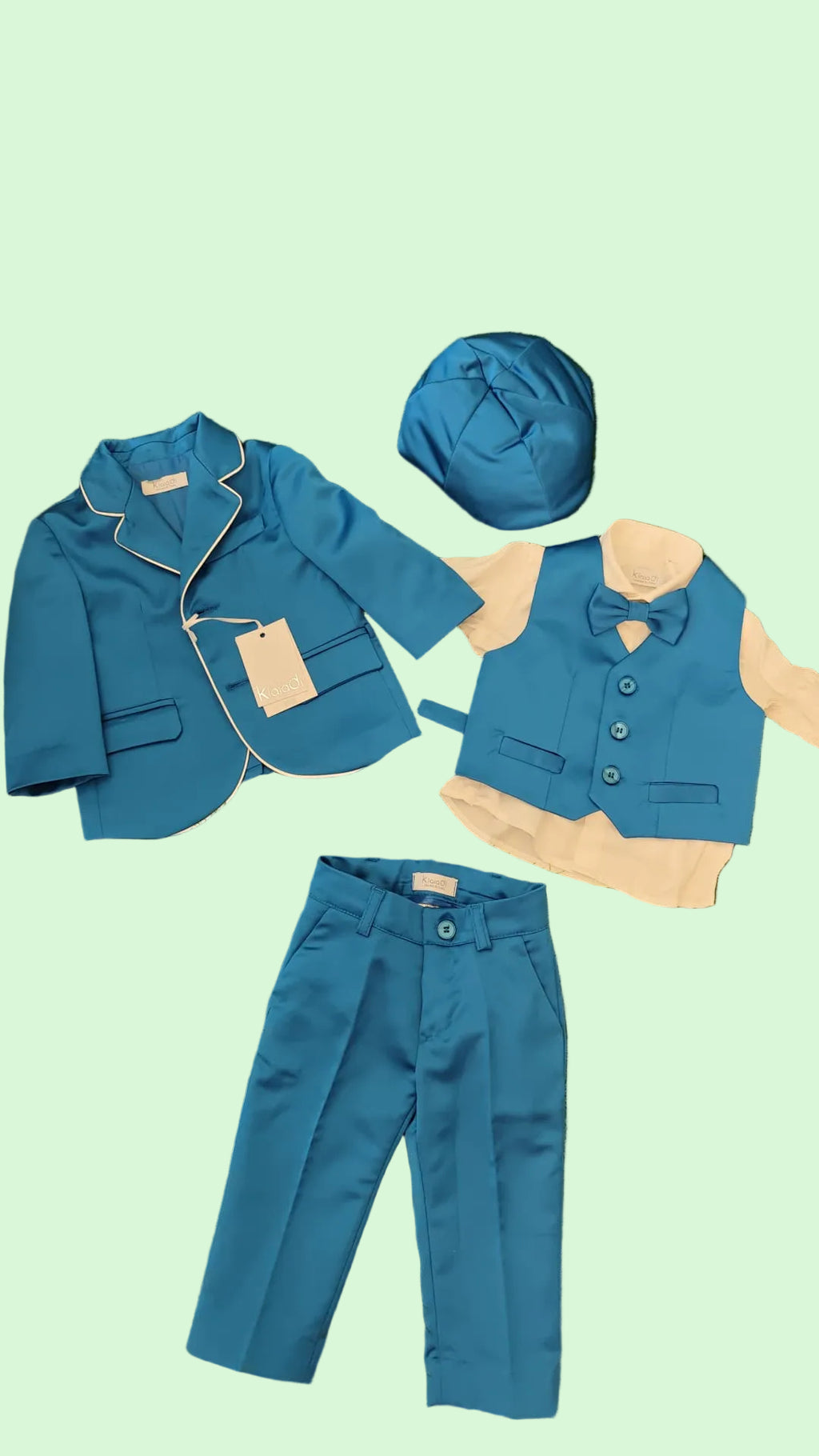 Completo Battesimale Klaiadi' Composto da Giacca, Camicia, Gilet, Papillon, Pant