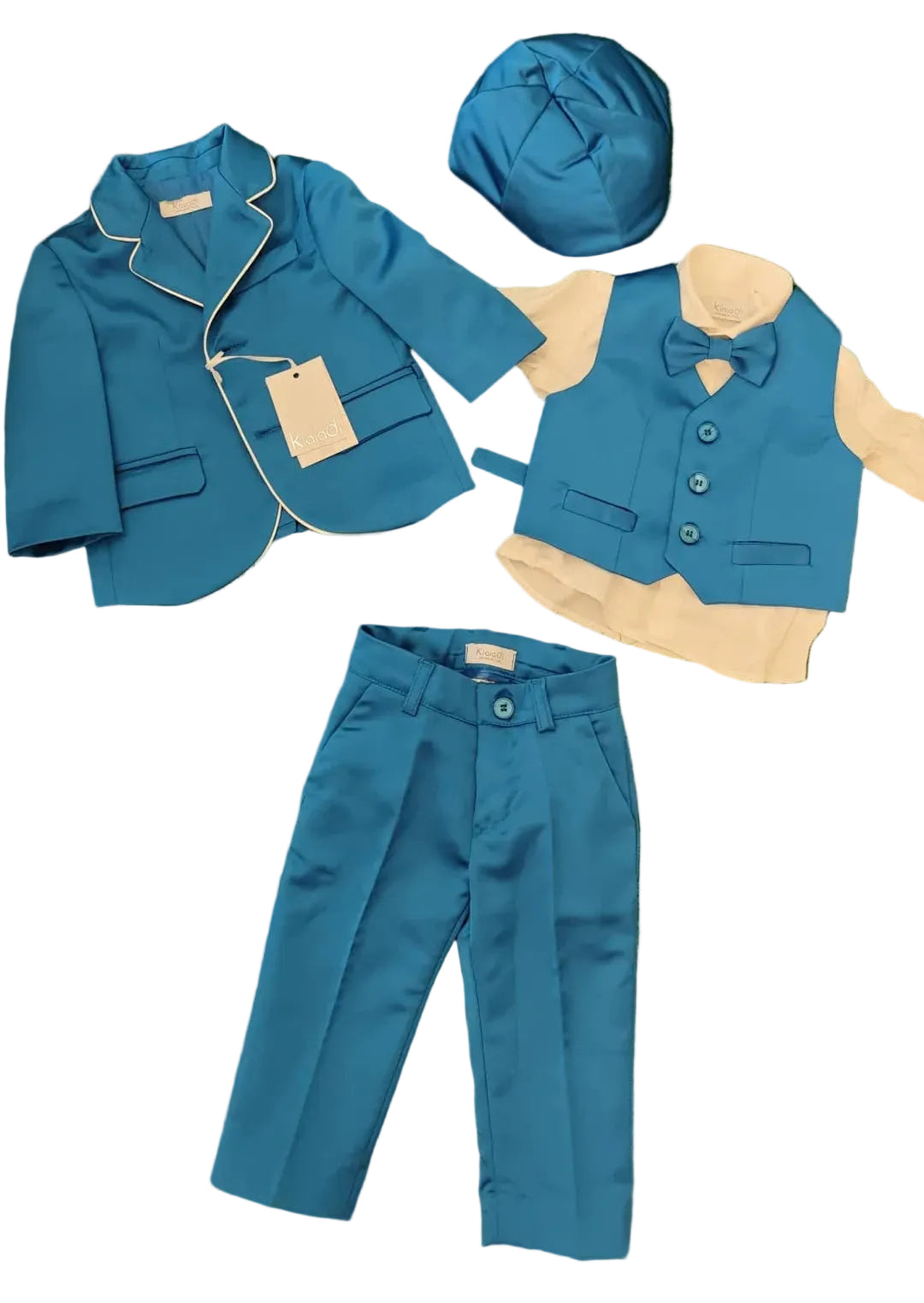 Completo Battesimale Klaiadi' Composto da Giacca, Camicia, Gilet, Papillon, Pant