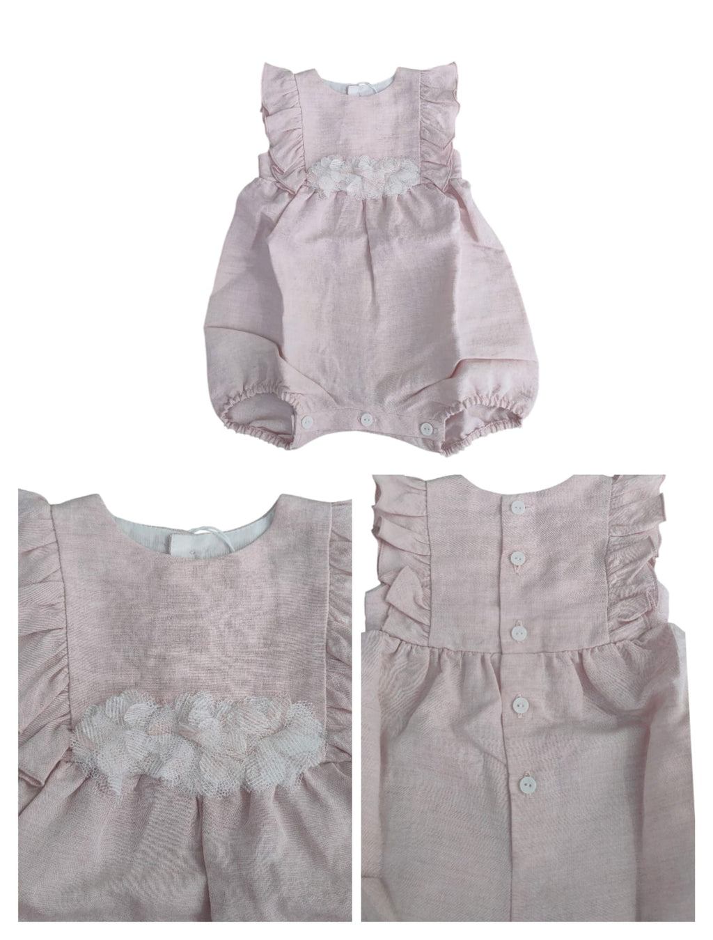 Pagliaccetto lino neonata ROSA