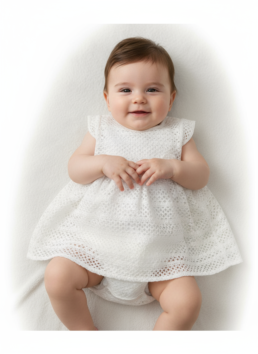 Pagliaccetto VESTITINO neonata BIANCO