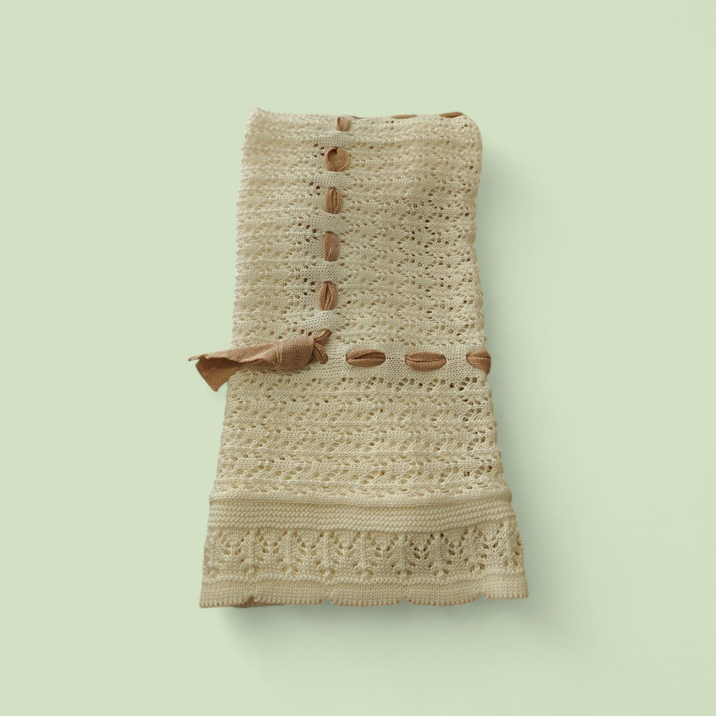 COPERTA CULLA PANNA-CORDA IN FILO PAPPA & LATTE