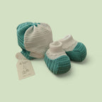 SET CAPPELLINO + SCARPETTE IN FILO COLOR OTTANIO PAPPA & LATTE