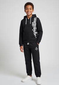 Completo Felpa Full Zip e Pantalone Ragazzo Nero Refrigiwear
