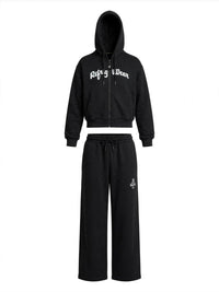Completo Felpa Full Zip e Pantalone Ragazza Nero Refrigiwear