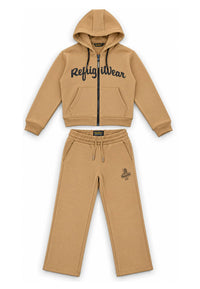 Completo Felpa Full Zip e Pantalone Ragazza Sabbia Refrigiwear