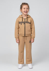 Completo Felpa Full Zip e Pantalone Ragazza Sabbia Refrigiwear