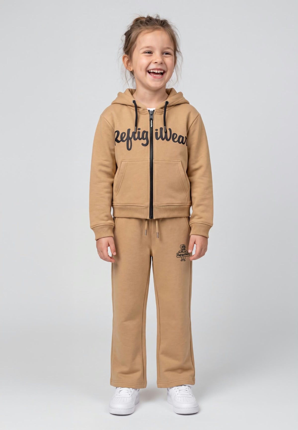 Completo Felpa Full Zip e Pantalone Ragazza Sabbia Refrigiwear