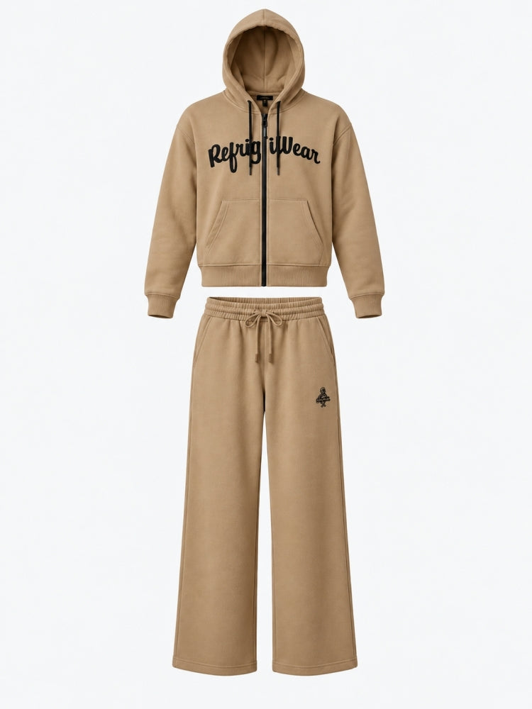 Completo Felpa Full Zip e Pantalone Ragazza Sabbia Refrigiwear