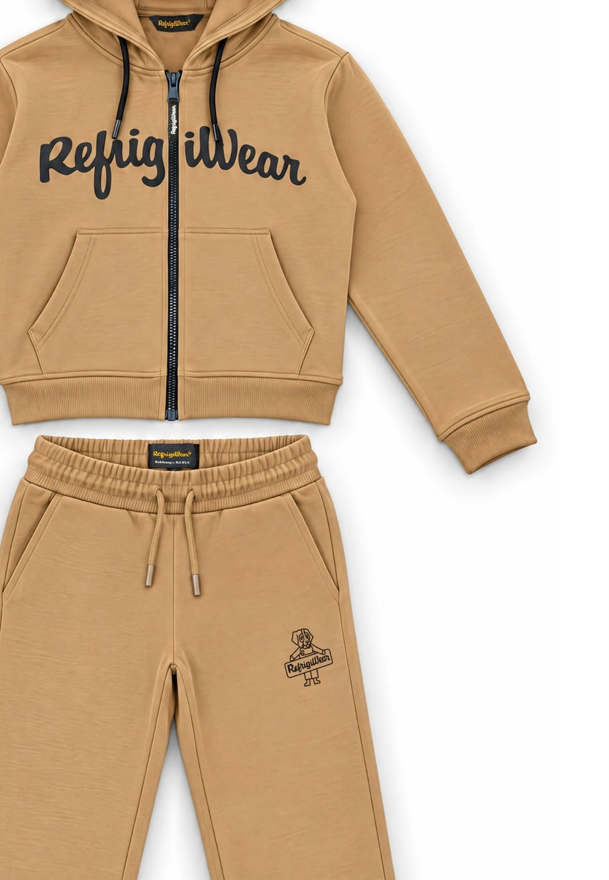 Completo Felpa Full Zip e Pantalone Ragazza Sabbia Refrigiwear