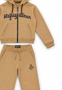 Completo Felpa Full Zip e Pantalone Ragazza Sabbia Refrigiwear
