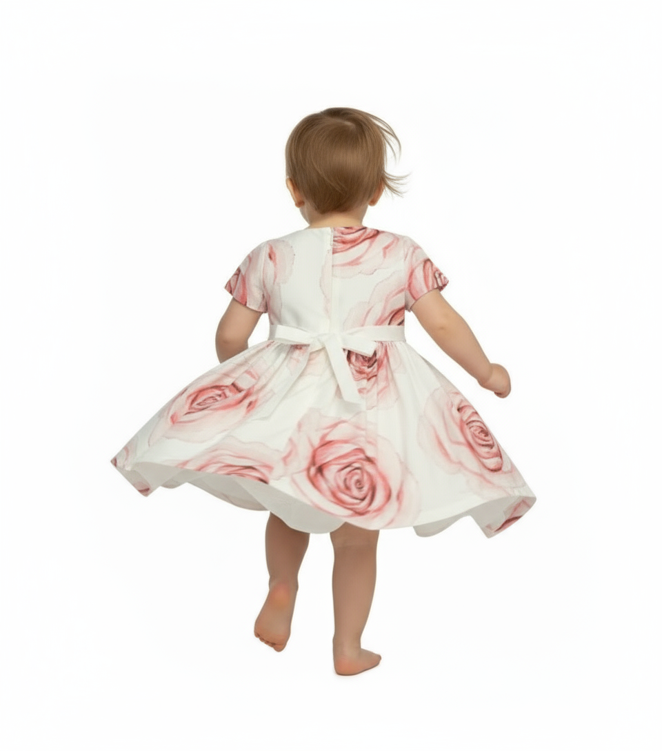 ABITO NEWBORN  STAMPA ROSE GRANDI