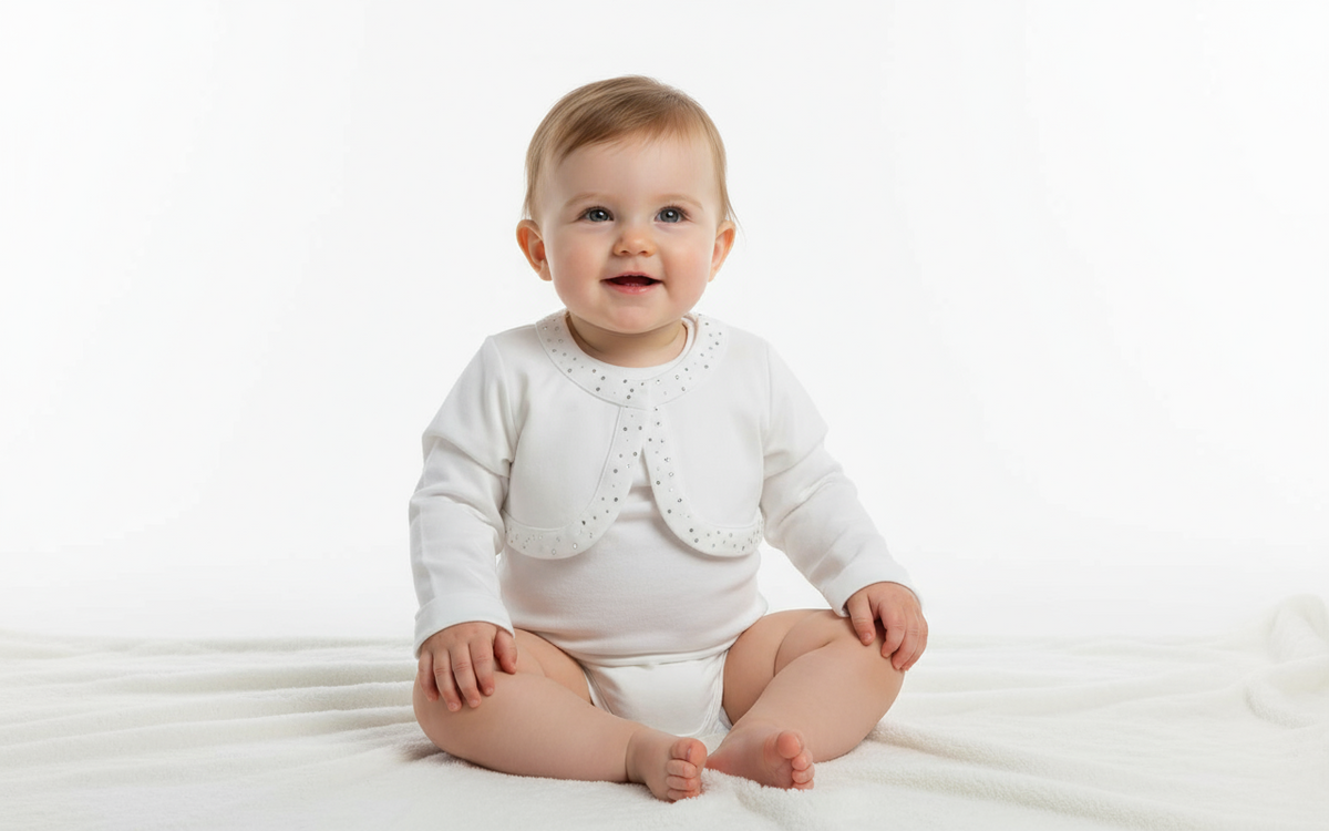 Cerimonia Coprispalle Newborn con Strass e Perle - 60% Ry 35% Ny 5% Sp Alice Pi