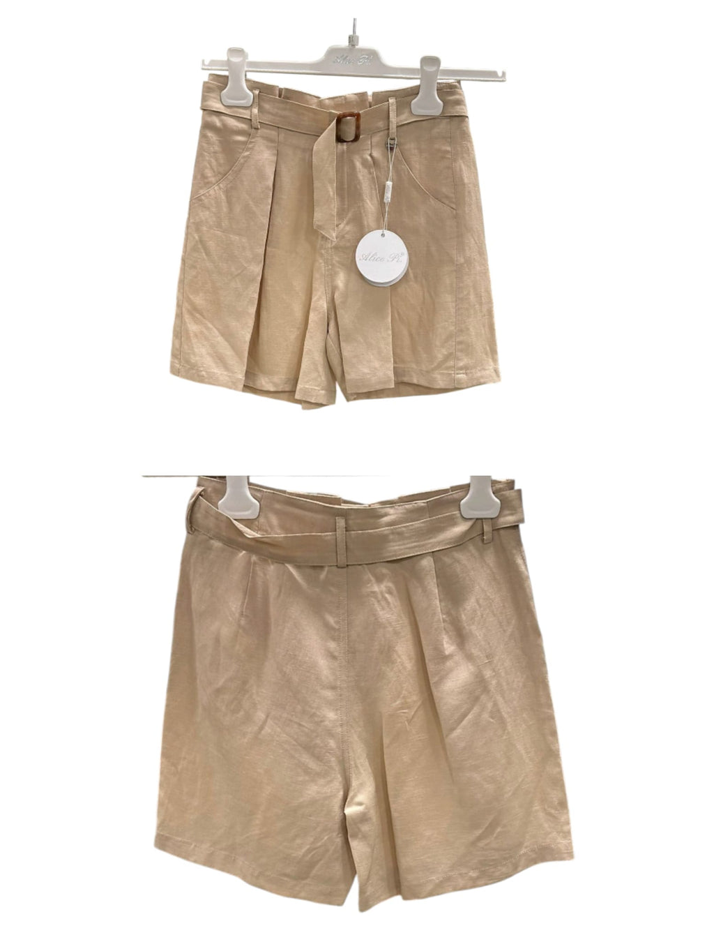 SHORTS IN MISTO LINO BEIGE