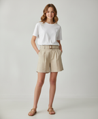 SHORTS IN MISTO LINO BEIGE