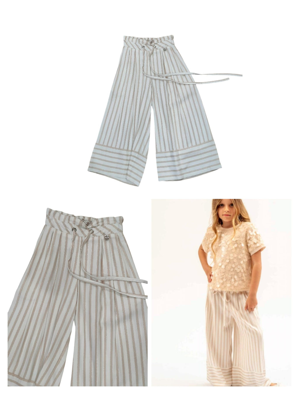 PANTALONE A RIGHE AVORIO-TORTORA