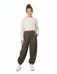 Pantalone Cargo con Elastico All'orlo - 70% Co 27% Pl 3% Sp Alice Pi - Bambina