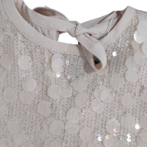 T-shirt e maglie Top Paillettes Crema - 100% Pl Alice Pi - Bambina