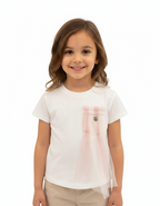 T-SHIRT FINTO TASCHINO - 92% CO 8% SP