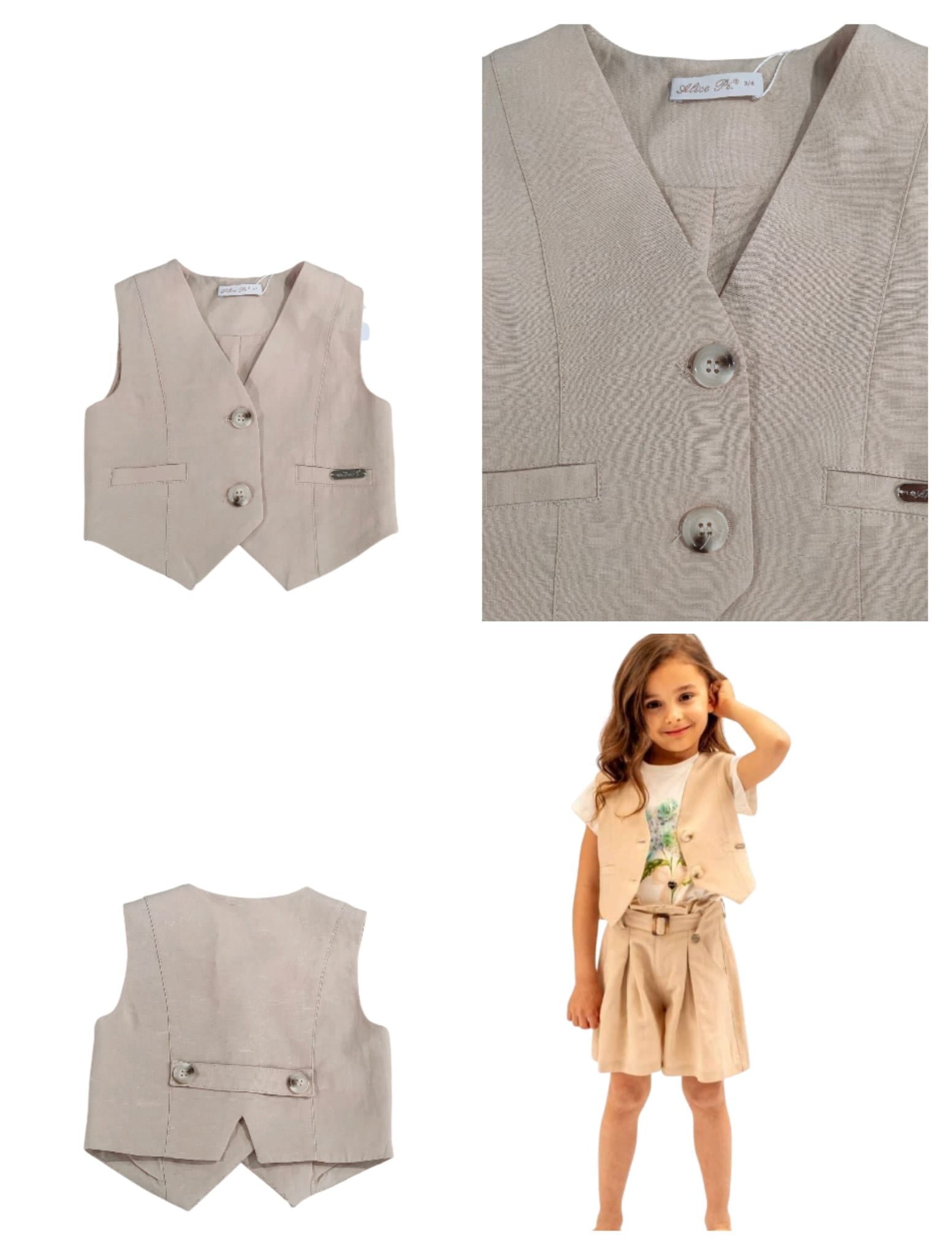 GILET IN LINO - "EST. 70% TN 30% LI - INT. 100% CO"