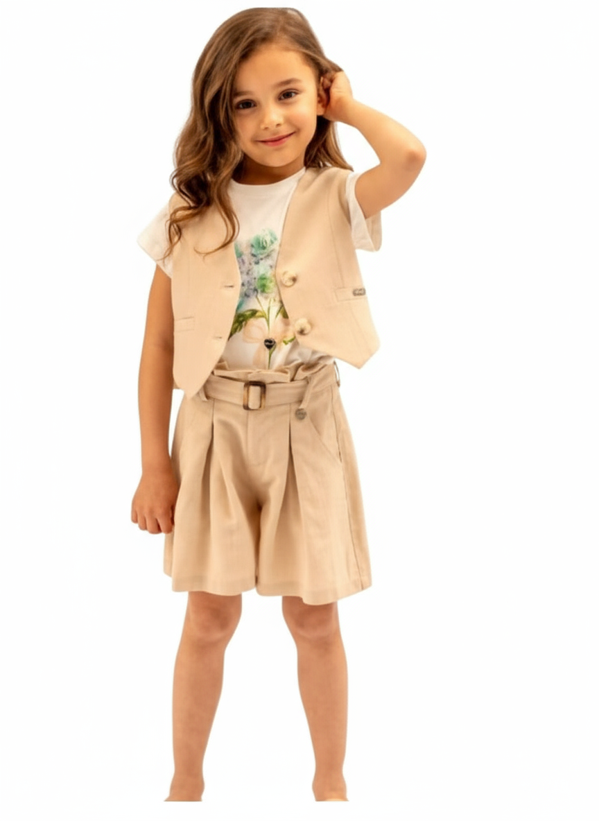 GILET IN LINO - "EST. 70% TN 30% LI - INT. 100% CO"