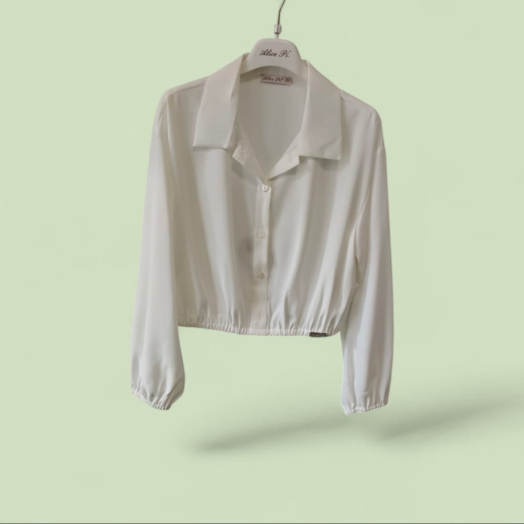 CAMICIA CROP CON ELASTICATURA ALL'ORLO ALICE PI