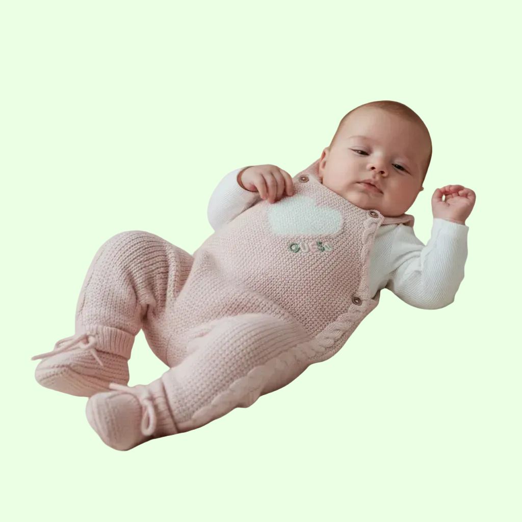 SET 3PZ BIMBA GUESS SALOPETTE + BODY E BABUCCE IN MAGLIA