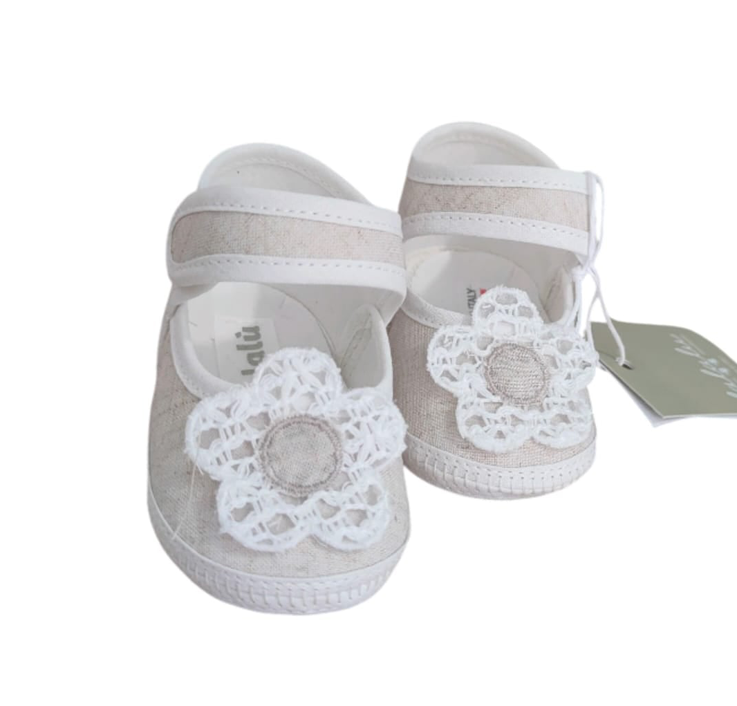 Scarpine neonata BEIGEE BIANCHE LEGGERA