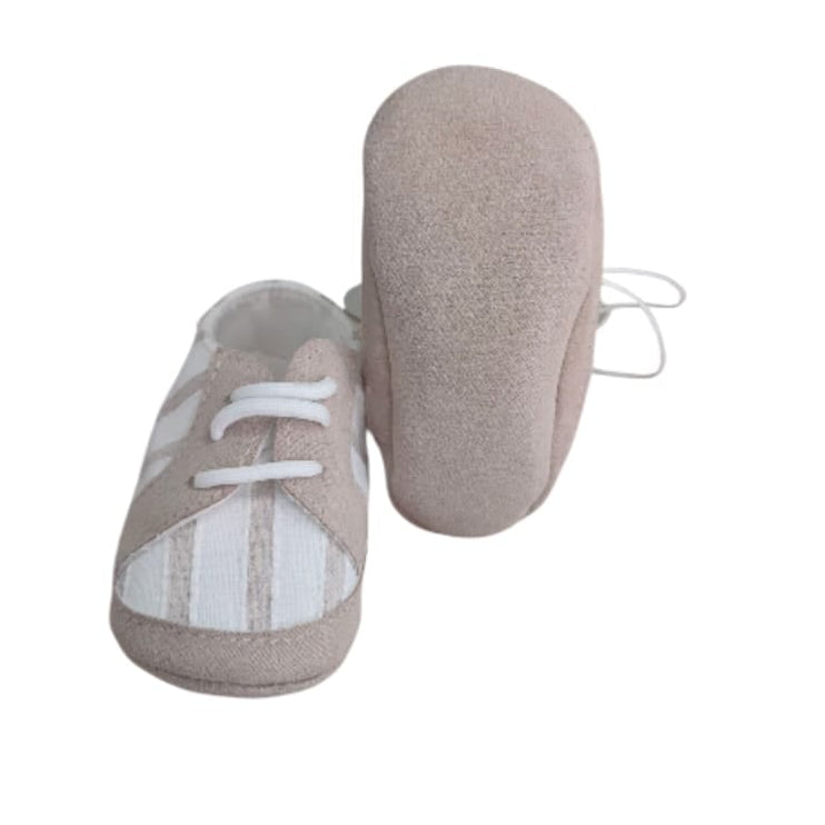 Scarpine Neonato Bianche e Beige Lalalu'