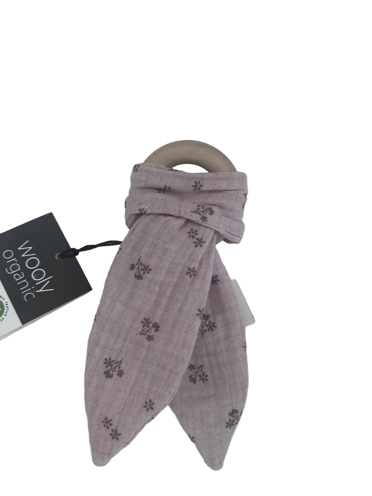Accessori Orecchie in Mussola con Annello di Legno per la Dentizione-gots- Wooly