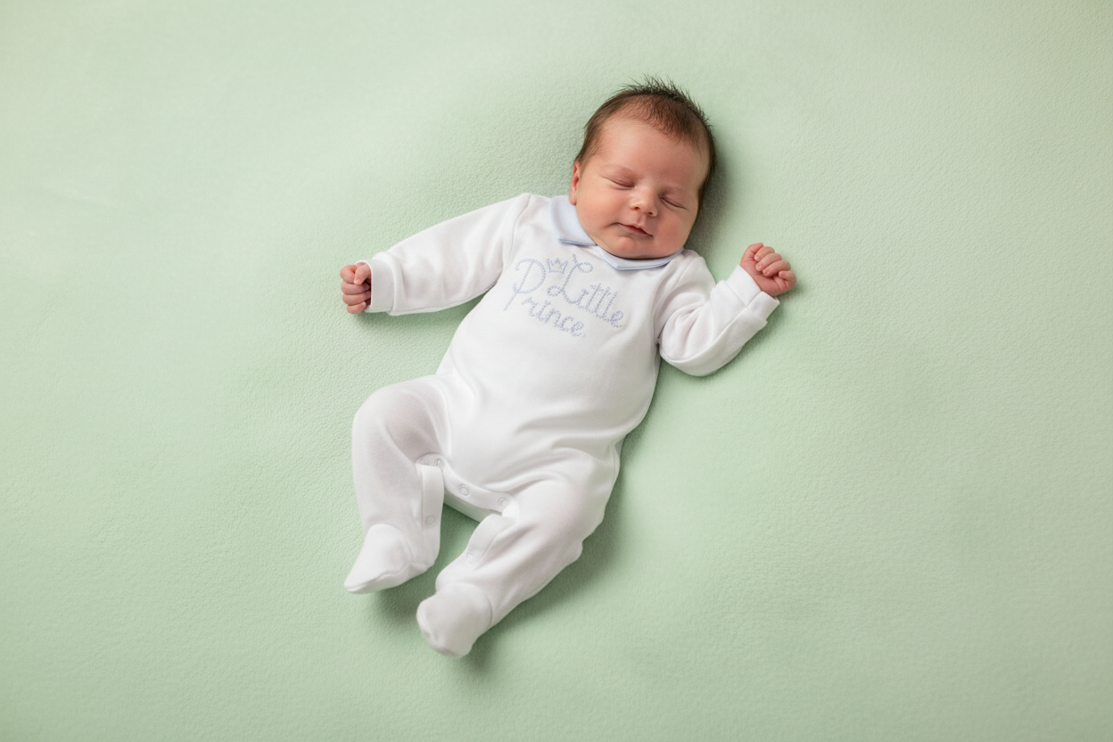 TUTINA JERSEY NEONATO LALALU' CON SCRITTA LITTLE PRINCE