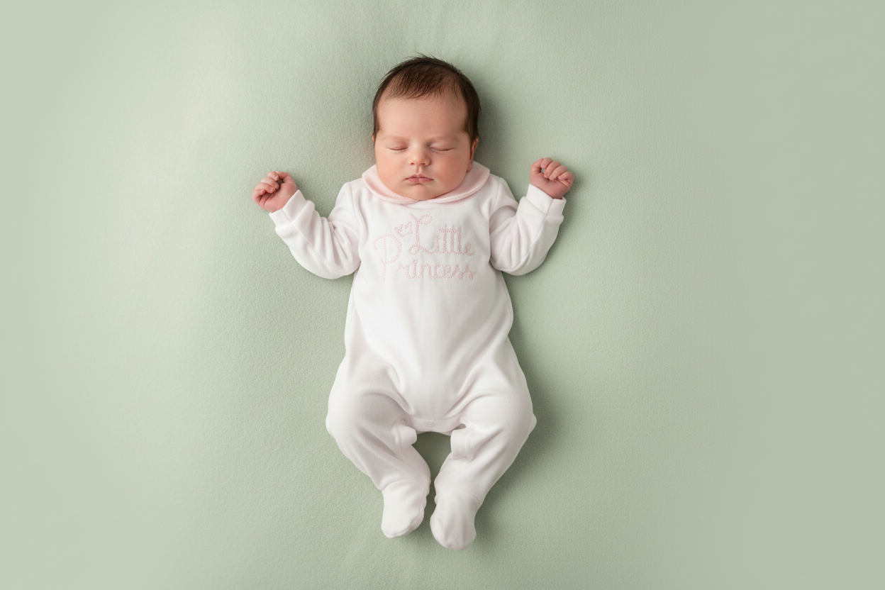 TUTINA JERSEY NEONATA LALALU' CON SCRITTA LITTLE PRINCESS