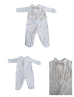 Tutina jersey+seersucker neo BIANCA E BEIGE COTONE