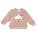 Felpa con Orsetto Ricamato Neonati Wooly Organic