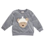 Felpa con Orsetto Ricamato Neonati Wooly Organic