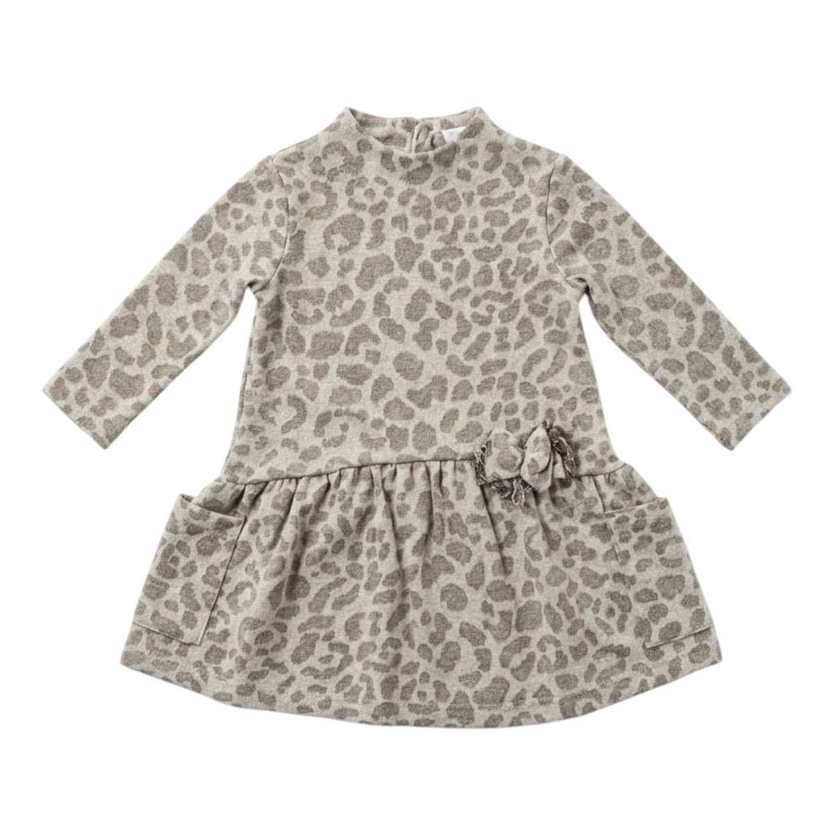 Vestito Neonata in Maglina Jacquard Maculato Cacao Lalalù