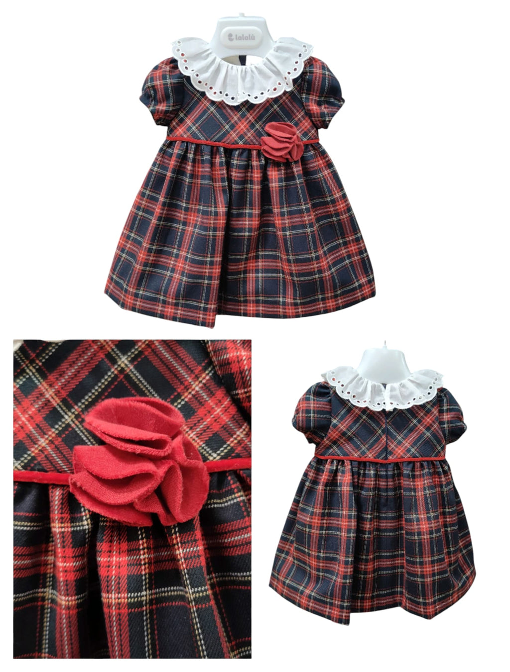 Vestitino Natale  neonata TARTAN