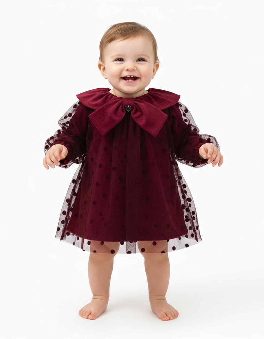 ABITO MAGLINA E TULLE POIS - "ESTERNO100% POLIESTEREINTERNO92% COTONE8% SPANDEXFODERA50% COTONE50% POLIESTERE"