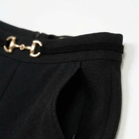 Pantalone con Cinturino e Fibbia Oro Ragazza Nero Alice Pi