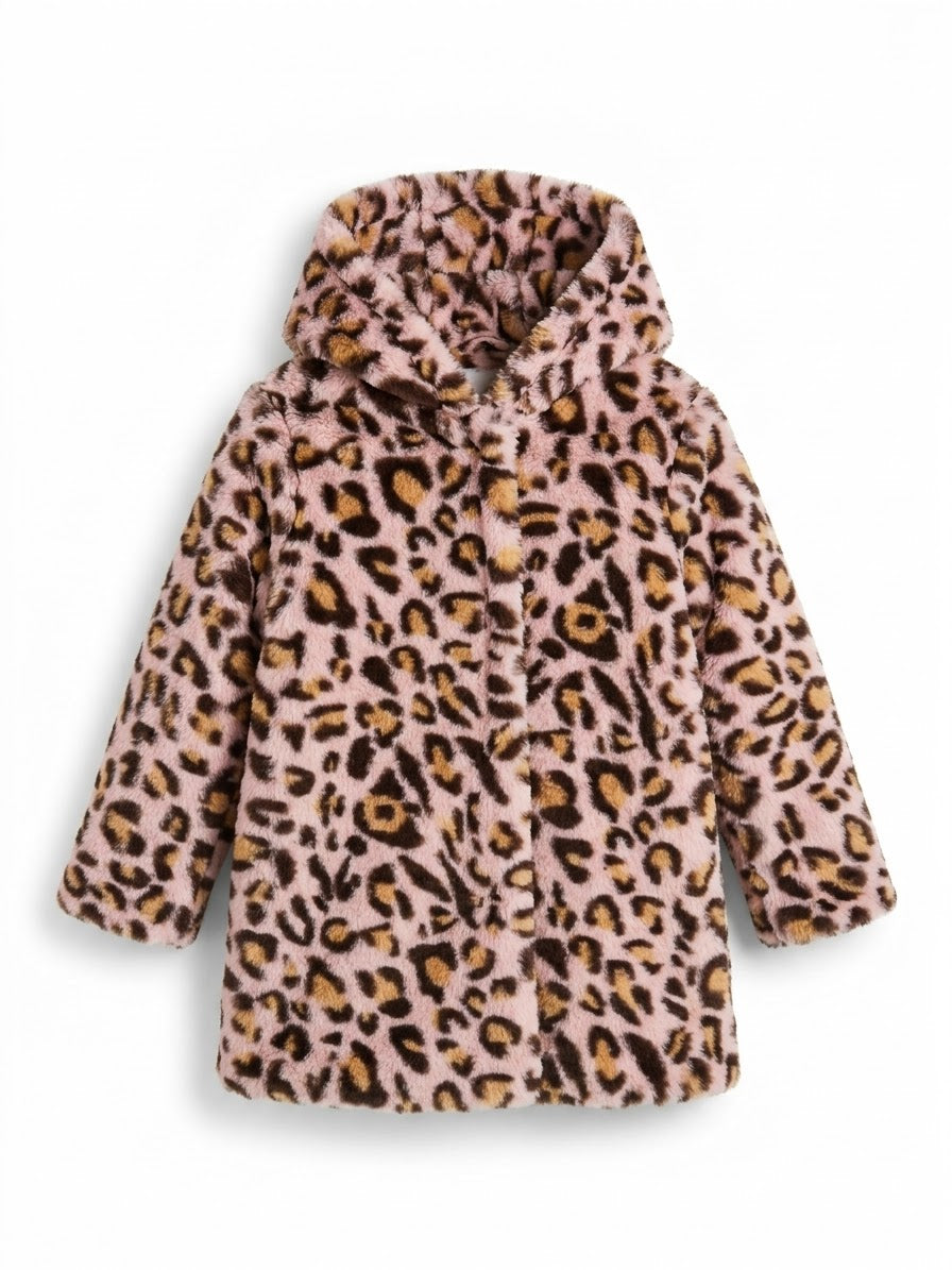 Cappotto in Pelliccia Maculata Bambina Rosa Alice Pi
