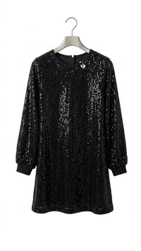 Abito con Paillettes Girocollo Ragazza Nero Alice Pi
