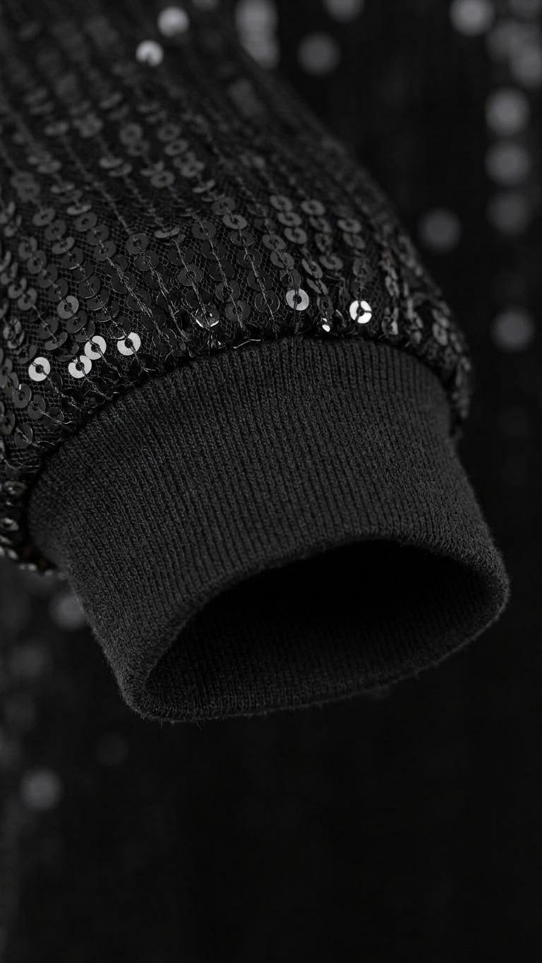 Abito con Paillettes Girocollo Ragazza Nero Alice Pi