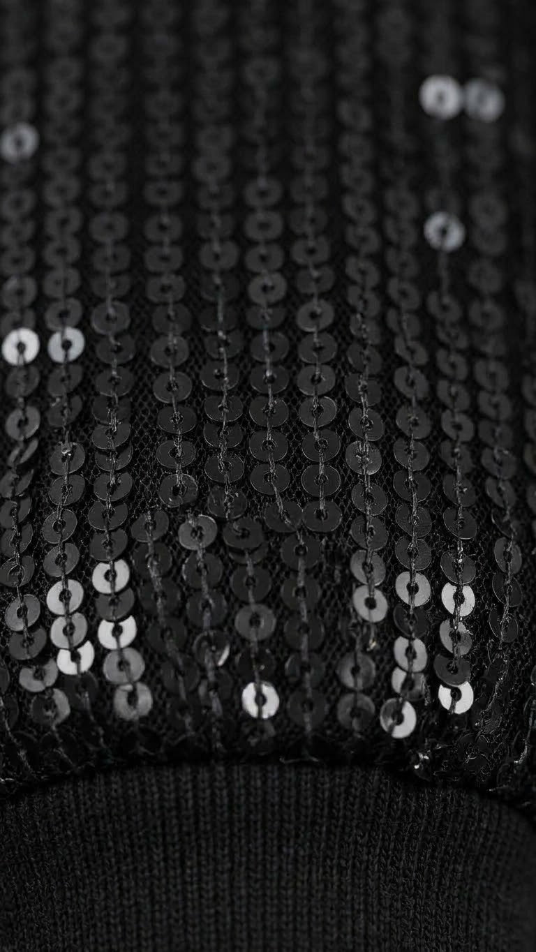 Abito con Paillettes Girocollo Ragazza Nero Alice Pi