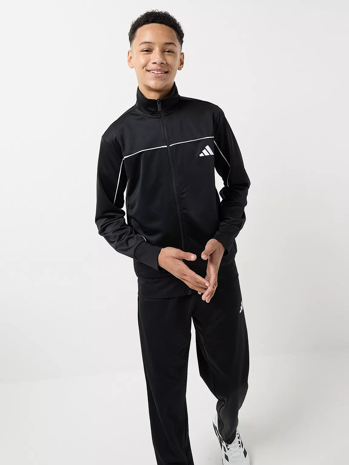 Tuta Nera con Zip con Logo Adidas - Bambini