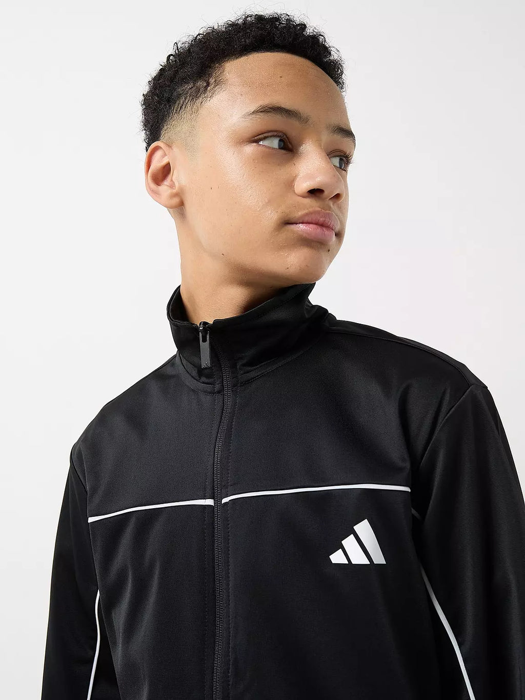 Tuta Nera con Zip con Logo Adidas - Bambini