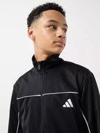 Tuta Nera con Zip con Logo Adidas - Bambini