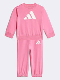 Tuta Rosa Garzata Adidas con Logo Frontale - Neonata